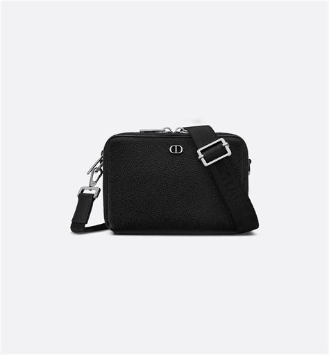 dior pouch shoulder strap|CD Icon Zipped Pouch with Strap Black Grained Calfskin .